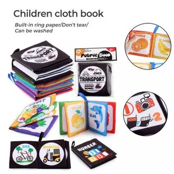 Тканевая книга, мультяшная звуковая бумага, красочная игрушка для раннего обучения, мягкая книга для детей 3