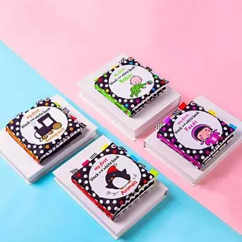 Тканевая книга, обучающая мультяшная ткань, детские познавательные тканевые книги для детей C