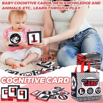 Тканевая книга с заданиями | Сенсорная тканевая книга | Товары для раннего развития | Высококонтрастная полиэстеровая хлопковая книга One Size