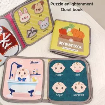 Тканевая книжка Монтессори с говорящими куклами, игрушка для раннего образования, для 45294 практичных пожилых людей, развивает жизненные навыки B