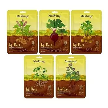 Тканевая маска для лица MasKing Jeju для сияющей кожи, маска для лица унисекс, упаковка из 5 шт.