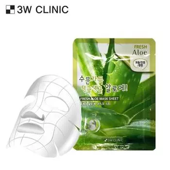 Тканевая маска Fresh Aloe 3W CLINIC (3 варианта) #10 Sheets