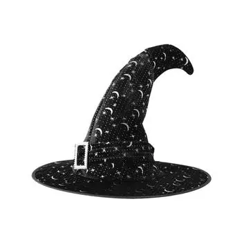 Тканевая мятая шляпа ведьмы на Хэллоуин для детей и взрослых. Танцевальные наряды Модные аксессуары