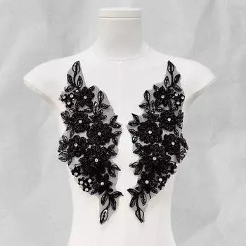 Тканевая нашивка ручной работы, наклейка из бисера, цветок, стереоскопическая нашивка, аппликация, жемчуг своими руками, несколько стилей, модные аксессуары