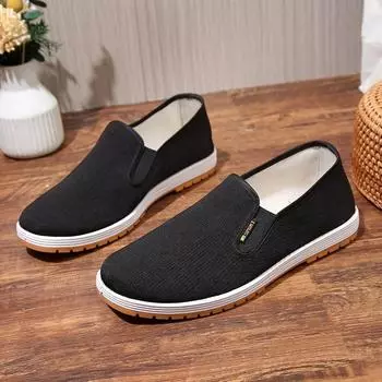 Тканевая обувь Four Seasons, мужская обувь для страхования труда, повседневная обувь для бега без шнуровки, нескользящая износостойкая мужская тканевая обувь 36