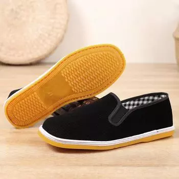 Тканевая обувь Jing, мужская тренировочная обувь, тканевая обувь с тысячеслойной подошвой, нескользящая, износостойкая, традиционная тканевая обувь без шнуровки 36