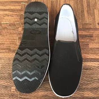 Тканевая обувь, мужская обувь, нескользящая мужская хлопковая повседневная обувь, мужская обувь, рабочая обувь для отелей 35 чёрный