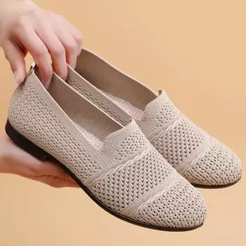Тканевая обувь, женская летняя дышащая женская обувь с летающим плетением, повседневная обувь, рабочая обувь, обувь на сетке, обувь на мягкой подошве 41 чёрный