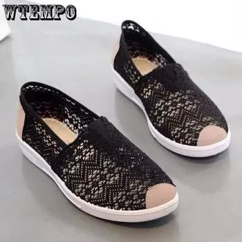 Тканевая обувь, женская обувь в сетку, дышащая полые туфли на мягкой подошве, летняя повседневная обувь на плоской подошве в национальном стиле в стиле ретро 35 белый