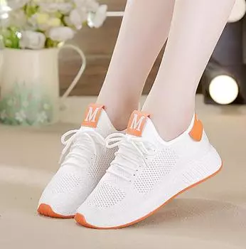 Тканевая обувь, женская прогулочная обувь, нескользящие кроссовки для мам с мягкой подошвой, обувь из дышащей сетки, модная повседневная одиночная обувь 36 чёрный