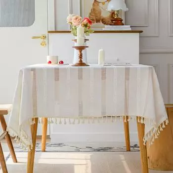 Тканевая подставка под стол, однотонная, с полыми полосками, тканевая скатерть 90*90cm