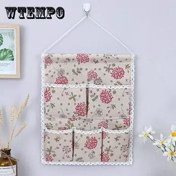 WTEMPO Тканевые подвесные мешки для хранения вещей на задней стенке двери из хлопка и льна Многослойные отделочные мешки для гардероба Артефакт для хранения в помещении 45*35cm
