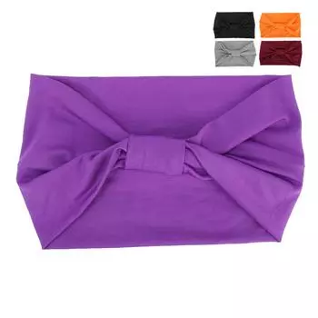 Тканевая повязка на голову с закрученным узлом, нескользящая эластичная повязка на голову, аксессуары для женских резинок для волос Purple