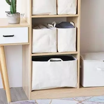 Тканевая складная сумка в японском стиле, большая вместительная парусиновая корзина для хранения, полиэтиленовая водонепроницаемая нижняя одежда, игрушки, сумка для мелочей S