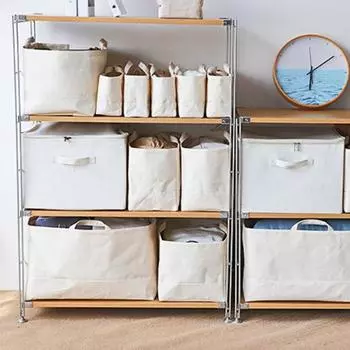 Тканевая складная сумка в японском стиле, большая вместительная парусиновая корзина для хранения, полиэтиленовая водонепроницаемая нижняя одежда, игрушки, сумка для мелочей M