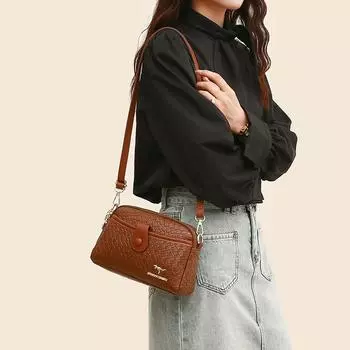 Тканевая стандартная кожаная сумка через плечо для женщин, женственные сумки через плечо, роскошные сумки-мессенджеры