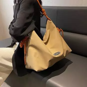 Тканевая сумка большой емкости для подмышек, женская сумка, новинка 2022 года, сумка через плечо контрастного цвета, сумка через плечо для отдыха, оптовая продажа белый