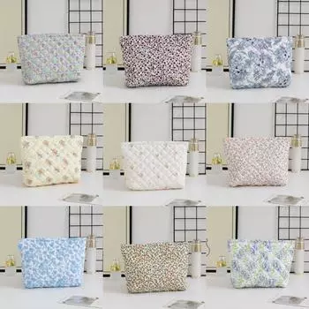 Тканевая сумочка Цветочная косметичка с цветочным принтом Портативный несессер для путешествий Style 2