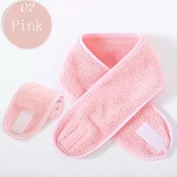 Тканевое эластичное полотенце, регулируемая повязка для волос на лицо, повязка на голову для макияжа, повязка на голову, шапочка для душа розовый