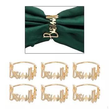 Тканевые держатели для салфеток, 6 шт., держатель с круглыми пряжками с алфавитом, салфетки для дома