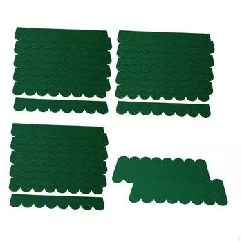 Тканевые листы Ручной работы Толстый материал Кукольный домик Миниатюрная Кровля для Детских Поделок и Шитья зелёный