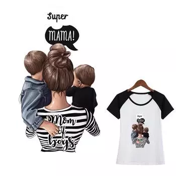 Тканевые нашивки Super Mama, наклейки для одежды, утюг на сделай сам, теплопередача, модные железные нашивки, моющиеся