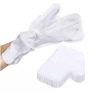 Тканевые перчатки из микрофибры, салфетки для пыли, тряпка из перьев, двусторонние одноразовые перчатки для чистки шерсти домашних животных One Size белый