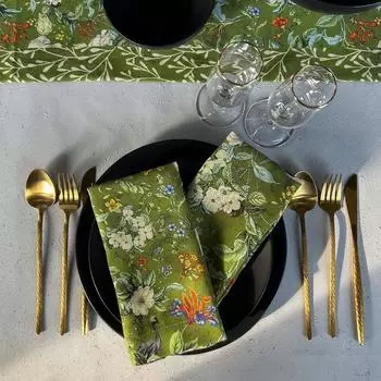 Тканевые салфетки Sertex Home из 2 предметов с зеленым цветочным узором