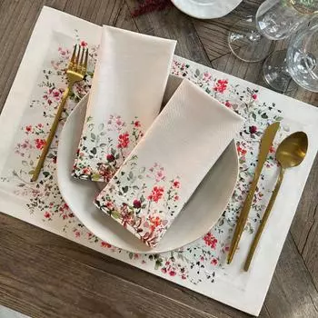 Тканевые салфетки Sertex Home с красочным цветочным узором, 6 предметов