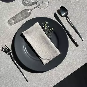 Тканевые салфетки Sertex Home серого цвета с текстурой из 4 предметов