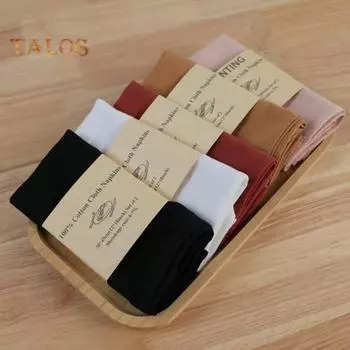 Тканевые салфетки в деревенском стиле в стиле бохо, мягкий хлопок, тонкая работа, однотонные рождественские свадебные салфетки для украшения обеденного стола красный