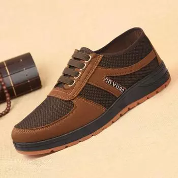 Тканевые туфли для мужчин среднего и пожилого возраста, тканевые туфли для отцов, повседневные парусиновые туфли, удобные туфли с одной педалью, подошва из говяжьих сухожилий, страховка труда 39