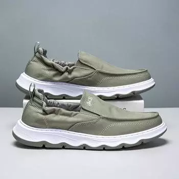 Тканевые туфли ленивые мужские 2024 осенние дышащие мужские туфли с мягкой подошвой однопедальные парусиновые туфли повседневные старые пекинские туфли 39