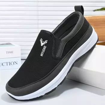 Тканевые туфли Мужская весенняя повседневная обувь Прогулочные туфли с мягкой подошвой Мужская обувь с одной педалью 39 серый