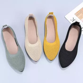 Тканевые туфли «Старый Пекин», женские летние дышащие и удобные полые туфли на мягкой подошве на плоской подошве с сеткой 35 чёрный