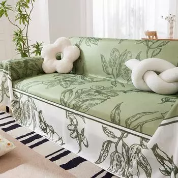 Тканевый чехол для дивана, летний чехол для дивана, завернутый чехол, летний чехол для дивана, ледяной шелк, диванная подушка, марлевая подушка-косынка 180*130cm