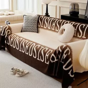 Тканевый чехол для дивана, зимнее полотенце для дивана на флисовой подкладке, плюшевый чехол для дивана, чехол для дивана 180*130cm
