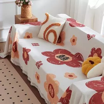 Тканевый чехол для полотенец для дивана, универсальный чехол для дивана, универсальный универсальный чехол, нескользящий, полностью покрытый, универсальная новая подушка для дивана 130*180cm красный