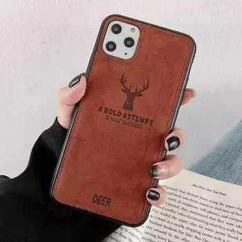 Чехол из ткани с рисунком оленя для Apple iPhone 16 8 7 Plus 6 15 11 14 Pro Max 13 12 Mini XS Max XR X Oneplus 12R 10T 5G 10R Ace Мягкий чехол из ТПУ iPhone XR чёрный