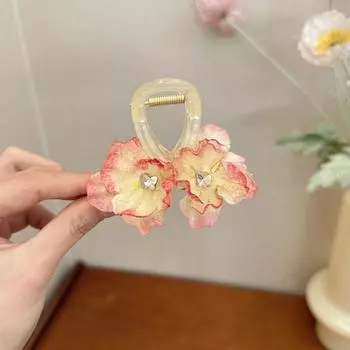 Тканевый Цветок Заколка для Волос Имитация Цветка Зажим-Краб для Волос Фея Милый Захваты для Волос Женщины 13cm