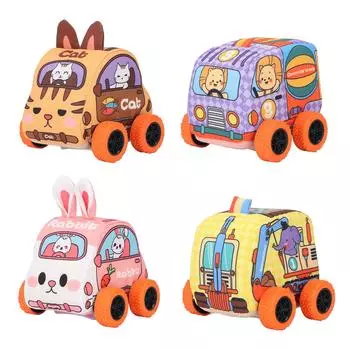Тканевый детский автомобиль с откатным механизмом, мультяшная игрушка для взаимодействия родителей и детей, мягкая детская игрушка-автомобиль для детей от 1 до 3 лет Cat