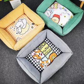 Тканевый диван для домашних животных, наполнитель для домашних животных, напечатанный теплый наполнитель для кошачьего туалета, наполнитель для собачьего туалета, кровать для домашних животных, устойчивый к царапинам, наполнитель для домашних животных с р