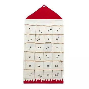 Тканевый многофункциональный адвент-календарь на Рождество с 24 карманами прочный и долговечный, простой в использовании чёрный
