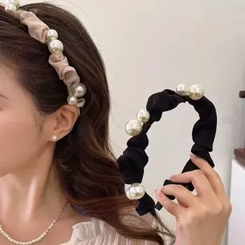 Тканевый обруч для волос с бантом, приподнятый черепной головной убор на вершине, модный ободок для мытья лица, повязка для волос для женщин и девочек