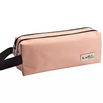 Тканевый пенал большой емкости сумка для хранения практичная косметичка офис кофейный