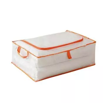 Тканевый ящик для хранения из хлопка и льна с окном, для хранения и организации гардероба, большой ящик для хранения одежды, игрушки можно складывать One Size белый