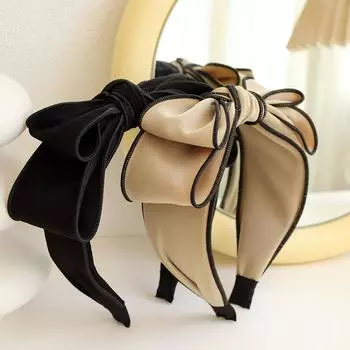 Тканевый ремесло, однотонная резинка для волос, женские аксессуары для волос, повязка на голову с бантом, модная сладкая повязка на голову 17*5.5cm