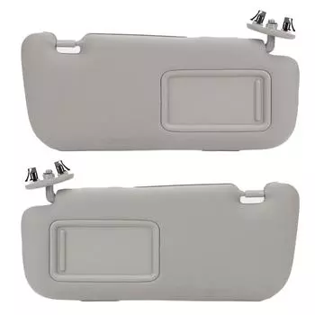 Тканевый солнцезащитный козырек, серое солнцезащитное зеркало с козырьком и заменой зеркала для макияжа для 2 человек Left 7432002F60E0