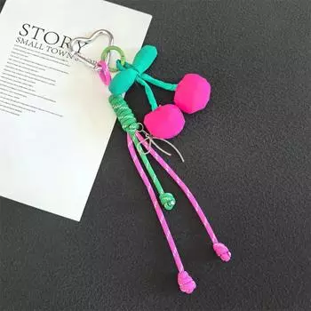 Тканевый вишневый съемный брелок в форме сердца с бусинами для мобильного телефона с защитой от потери A2