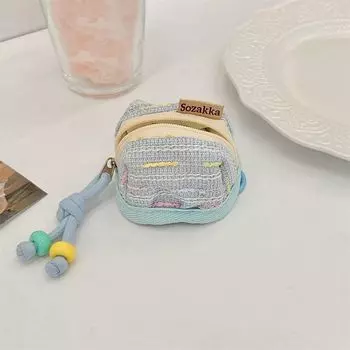 Тканевый защитный чехол для наушников на молнии, брелок цвета конфет, симпатичная сумка для хранения, предотвращение потерь розовый